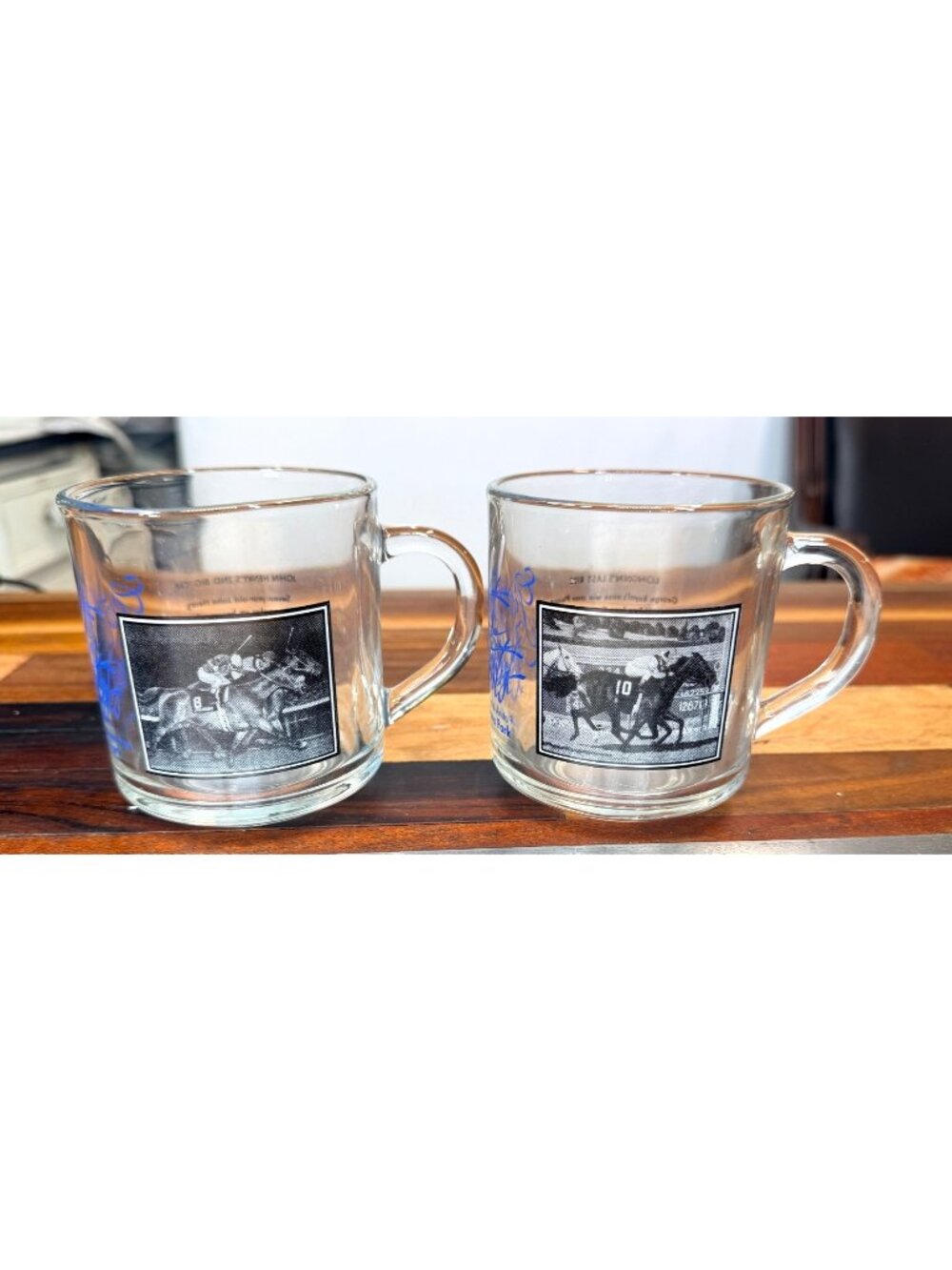Vintage Santa Anita Racetrack memorabilia, "Great Moments"mugs  (2)